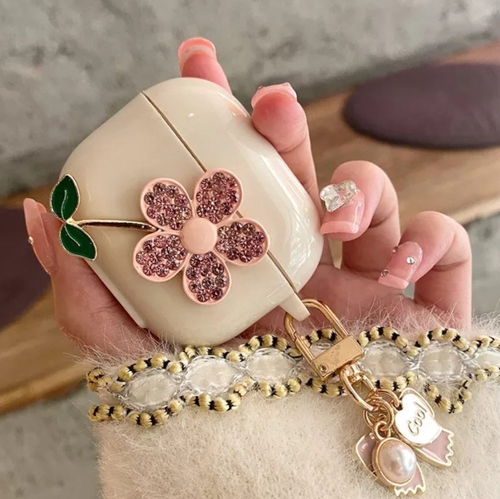 Pink Diamond Flowers Earphone Case for Airpod Pro